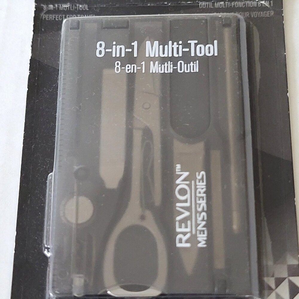 Revlon Mens Series 8 in 1 Multi Tool in Travel Case Scissor File Light Pen + NEW - Picture 2 of 8